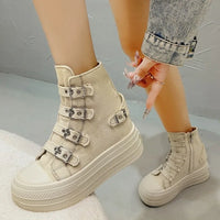 Shoes Women's Spring and Summer 2025 New Casual Versatile High-top Platform Heightened Small Board Shoes