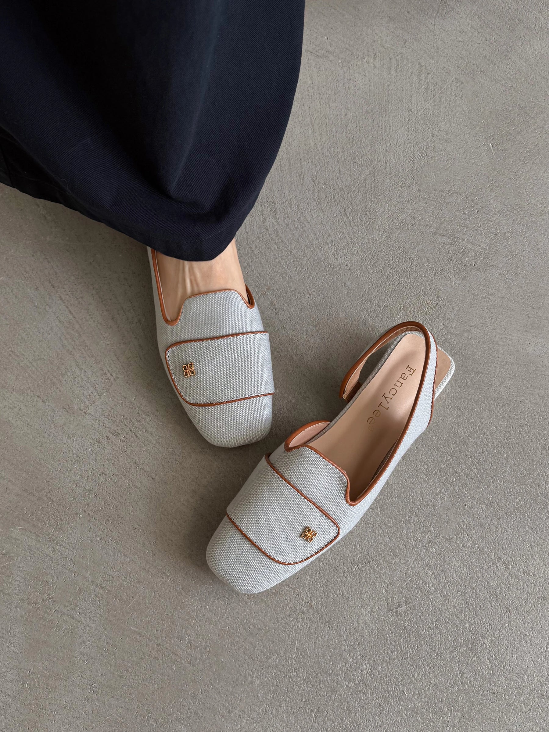 Elegant Slingback Mules Women Minimalist Square Toe Low Heel Pumps Matte French Slip On Work Shoes Office Commute Casual Flats