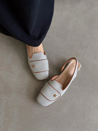 Elegant Slingback Mules Women Minimalist Square Toe Low Heel Pumps Matte French Slip On Work Shoes Office Commute Casual Flats