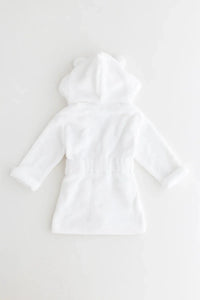 COZY Bear Hooded Dressing Gown Bear Ears - White