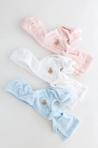 COZY Bear Hooded Dressing Gown Bear Ears - White