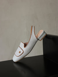 Elegant Slingback Mules Women Minimalist Square Toe Low Heel Pumps Matte French Slip On Work Shoes Office Commute Casual Flats