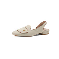 Elegant Slingback Mules Women Minimalist Square Toe Low Heel Pumps Matte French Slip On Work Shoes Office Commute Casual Flats