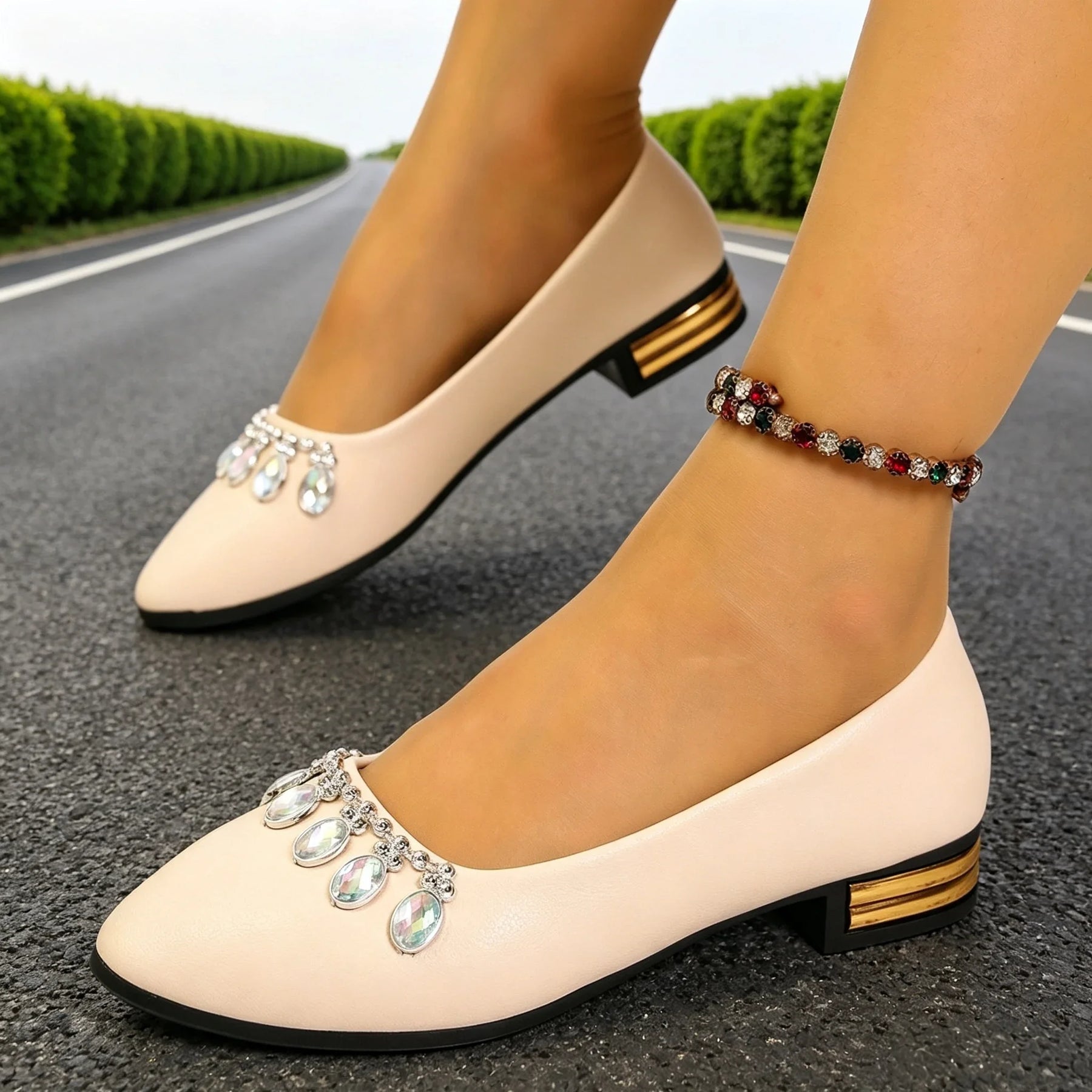 Women Flats Pointed Toe Ballet Shoes Plus Size Flat Sneakers Women High Quality Fashion Slip-on Loafers Outdoor Shoes for Women