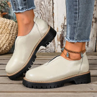Retro British Style Women's Shoes Spring Autumn Thick Heel Single Shoes Comfortable Walking Shoes