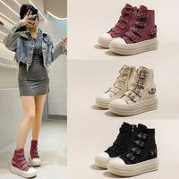 Shoes Women's Spring and Summer 2025 New Casual Versatile High-top Platform Heightened Small Board Shoes