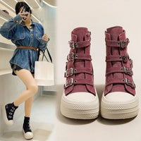 Shoes Women's Spring and Summer 2025 New Casual Versatile High-top Platform Heightened Small Board Shoes