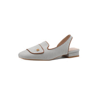 Elegant Slingback Mules Women Minimalist Square Toe Low Heel Pumps Matte French Slip On Work Shoes Office Commute Casual Flats