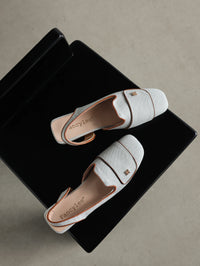 Elegant Slingback Mules Women Minimalist Square Toe Low Heel Pumps Matte French Slip On Work Shoes Office Commute Casual Flats