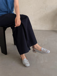 Elegant Slingback Mules Women Minimalist Square Toe Low Heel Pumps Matte French Slip On Work Shoes Office Commute Casual Flats