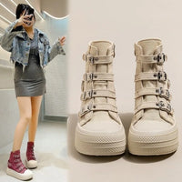 Shoes Women's Spring and Summer 2025 New Casual Versatile High-top Platform Heightened Small Board Shoes